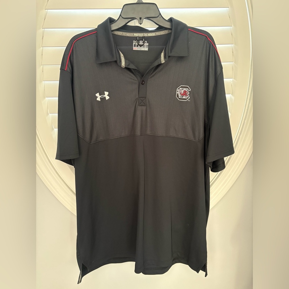 South Carolina gamecock Mens 2XL Under Armour Golf Polo Performance Heat Gear